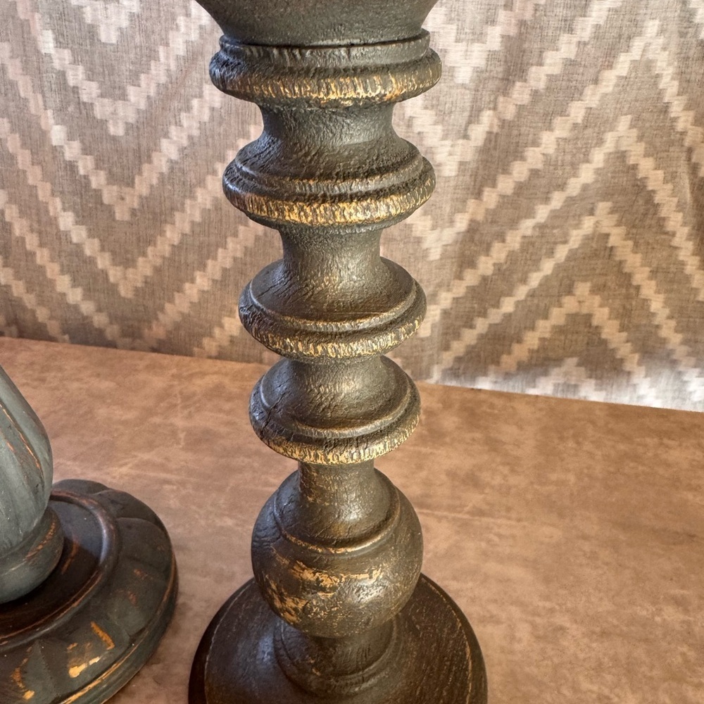 Decorative Blue Gray and Dark Grey Candle Holders Set - Home Accents - Picture 10 of 14